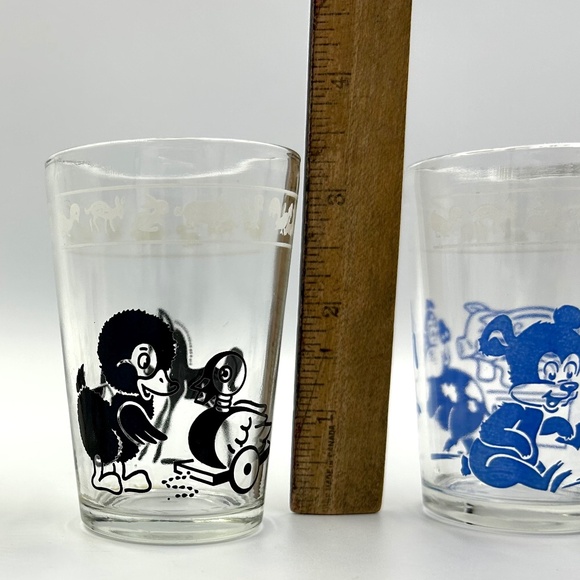 3 Kraft Swanky Swig Animals Set Vintage Glasses 4 oz Juice Cups Retro - Picture 7 of 7
